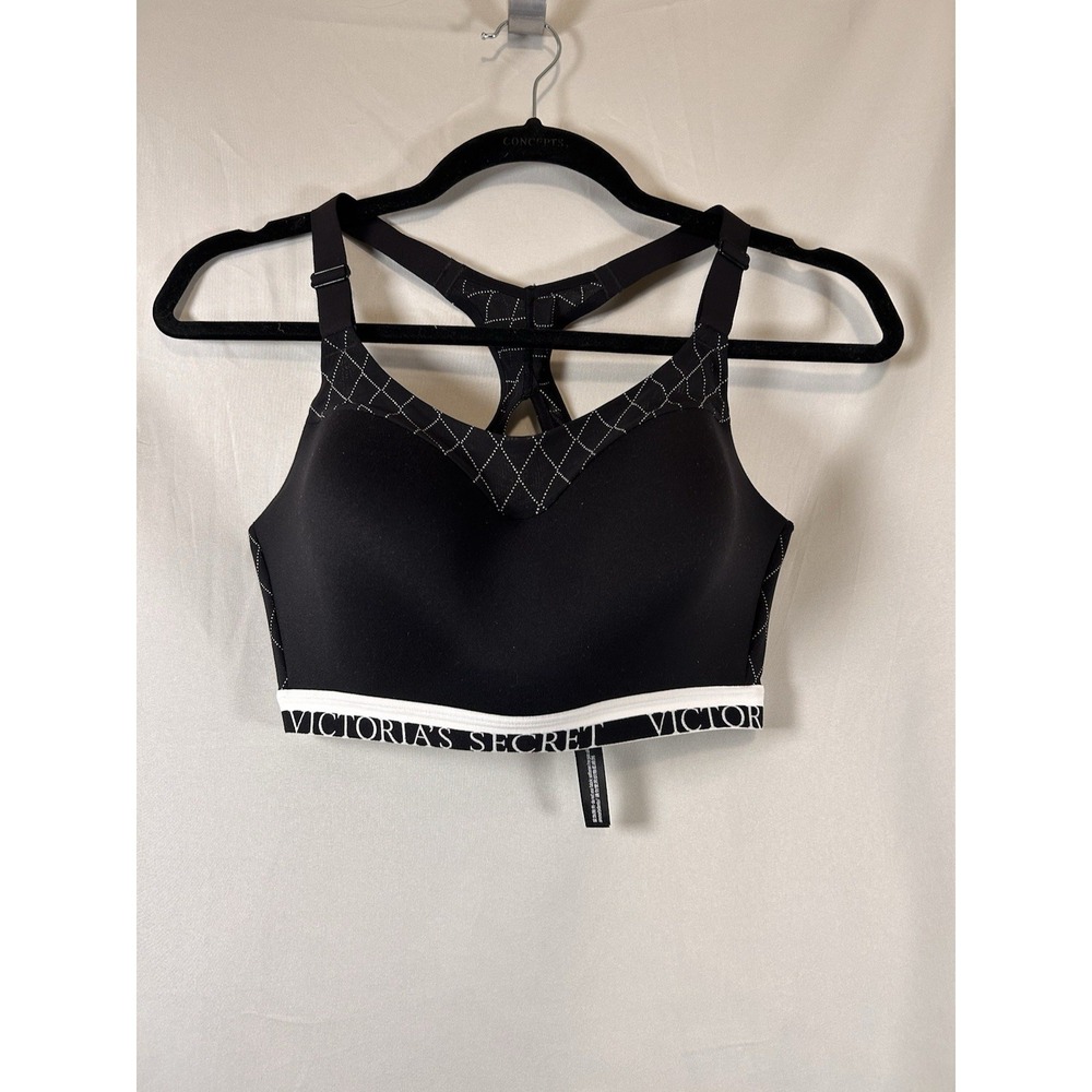 Incredible by Victorias Secret On Point Sports Bra 32DDD Racerback Black
